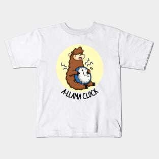 A-Llama Clock Funny Animal Pun Kids T-Shirt